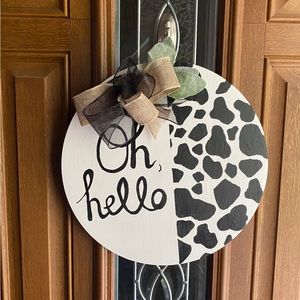 Cow Print Door hanger